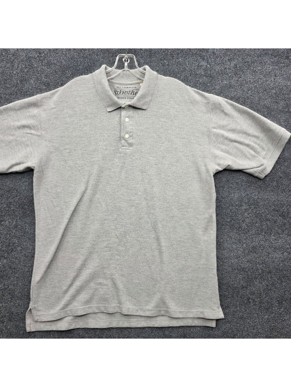 St Johns Bay Pique Polo Shirt L Cotton Resort Golf Yacht Country Club Preppy